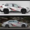 Car Decor Side Body Stickers Stripes Graphics Decal Vinyl Decoration Black/Red