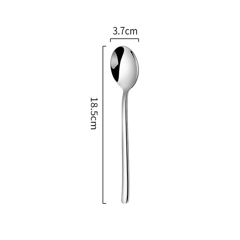 1 cucchiaio in acciaio inox con manico lungo, in argento, per caffè, tè, dessert, miscelazione, zuppa, utensili per bere, posate, stoviglie da cucina
