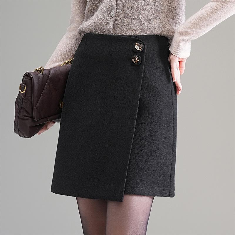 **Autumn/Winter 2025 Petite Woolen A-Line Pencil Skirt**