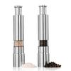 Salt and Pepper Mill Set, Stainless Steel Salt and Pepper Mill, Durable, One-Hand Operation, Salt and Pepper Mill, 2-Pack