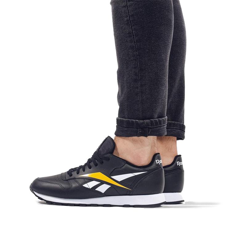 Reebok Classic Leather MU Black Toxic Yellow Unisex Sneakers Core-Black Footwear-White EF8835