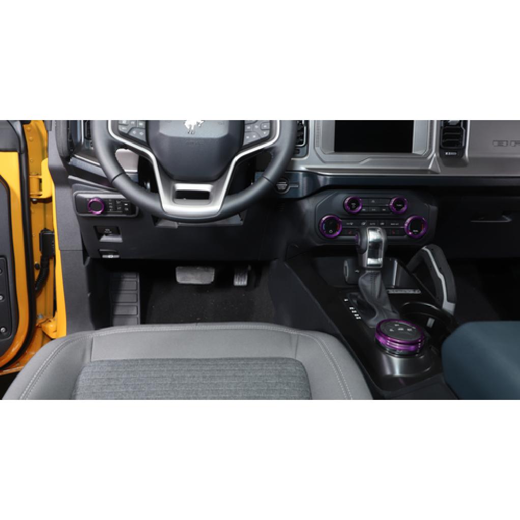 6X Air Condition/Headlight/Radio Switch Knob Trim Ring  for Ford Bronco purple