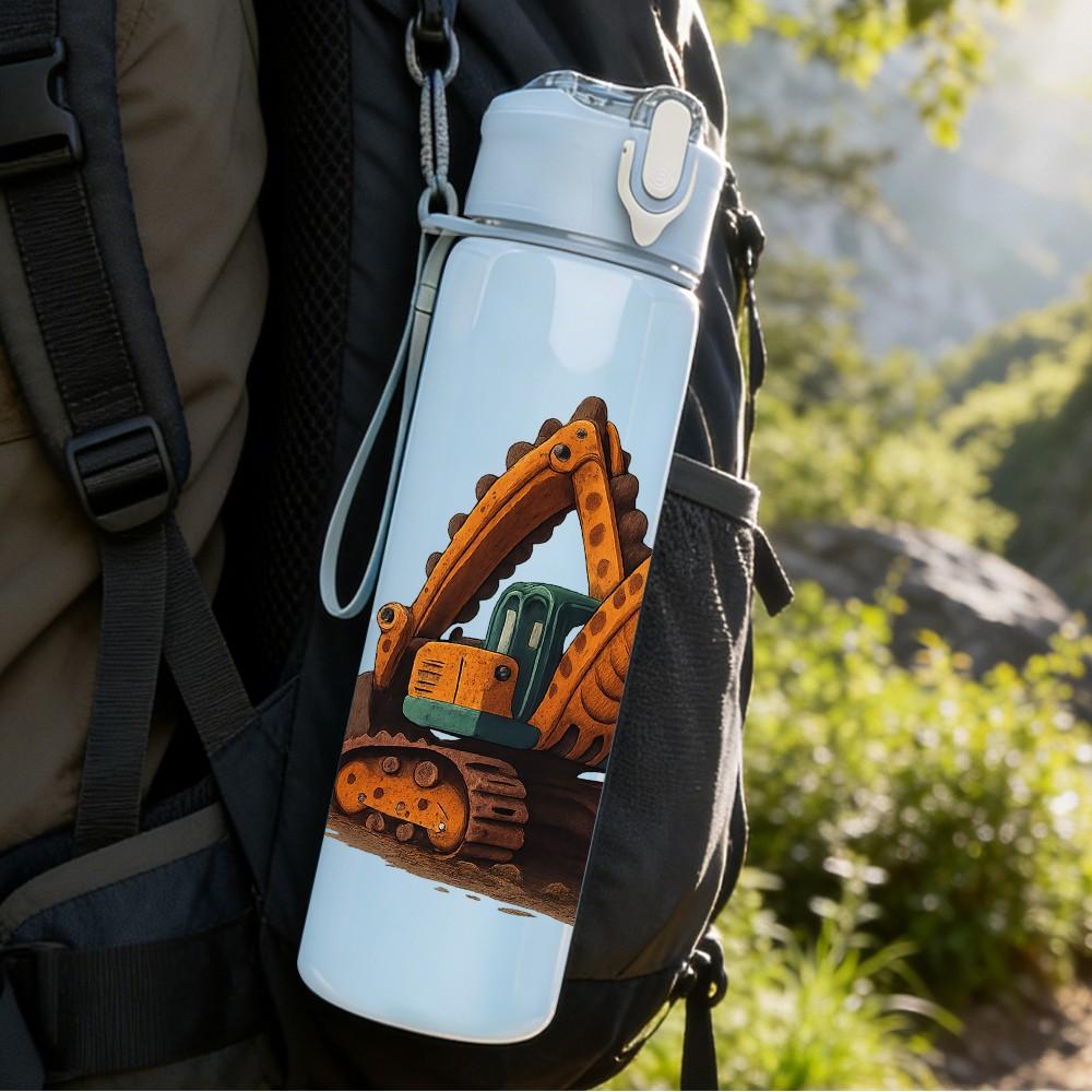 1PC Dinosaur Excavator Toy 750ml Color Plastic Sports Water Bottle Leakproof Flip Straw Lid Suitable for Sports Office Home Use