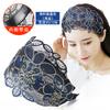 Wide Band Floral Embroidered Mesh Headband with Inner Teeth for Secure Fit Comfortable Lightweight Hair Accessory for Women Girls