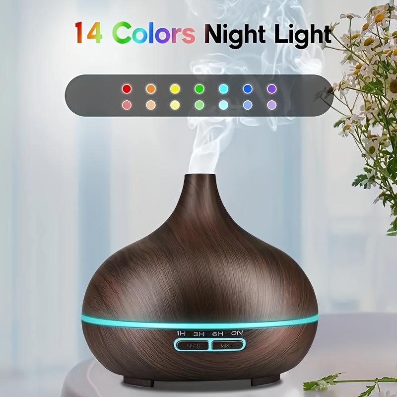 Diffuser For Home Wood Grain Aroma Diffuser + Remote Control Timer  6 Oil Set - 550ml Cool Mist Humidifier