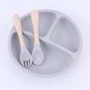 Children's Silicone Divided Plate Set: Food-Grade Tableware with Fork & Spoon for Babies and Toddlers