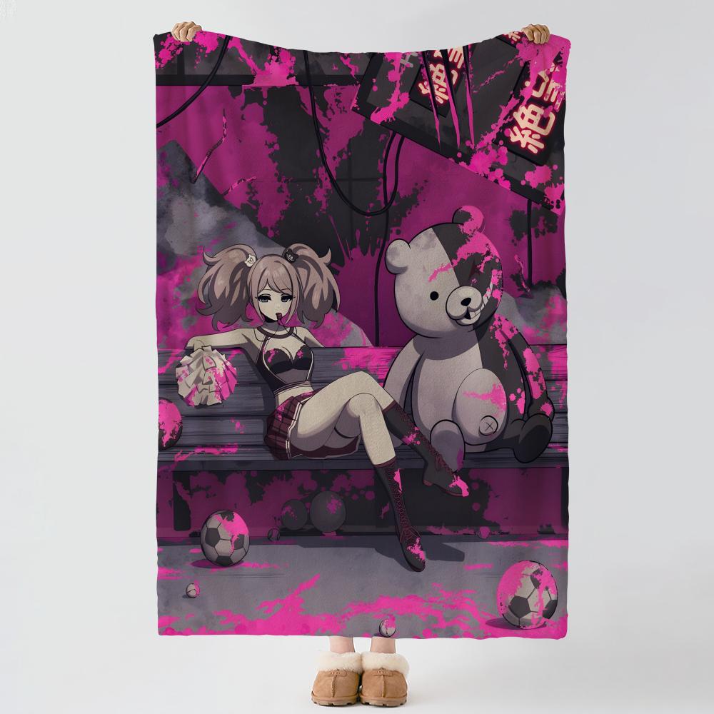 Game DDanganronpa Throw Soft Warm Flannel Blanket Multiuse Throw for Bed Sofa Office Air Conditioning Nap Blanket