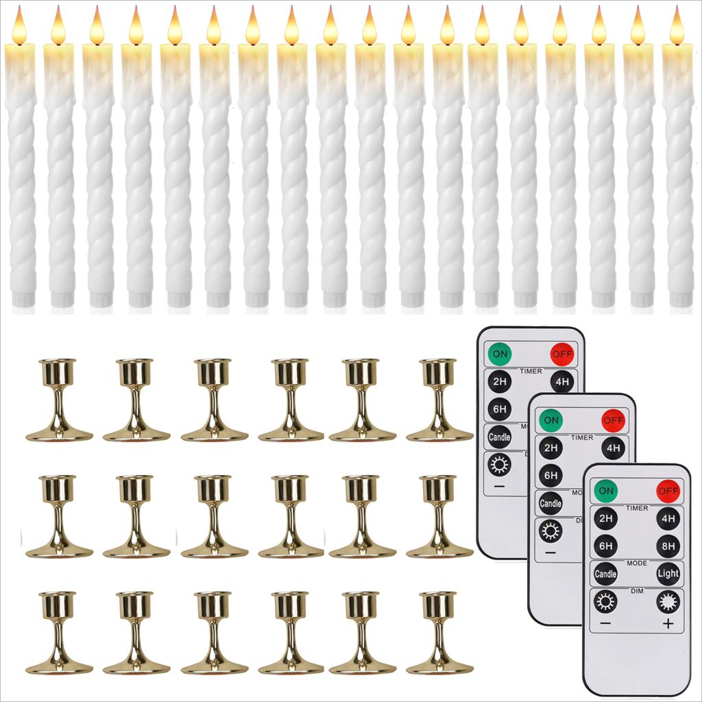 Pack of 6 Remote Control LED Candle Light Battery Operated Flameless Flickering Electronic Wedding Party Candles Table Decor