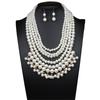 Simulated Pearls Necklace with Earrings Set Exaggerated Pearls Necklaces Present for Women Suitable for Any Occasion