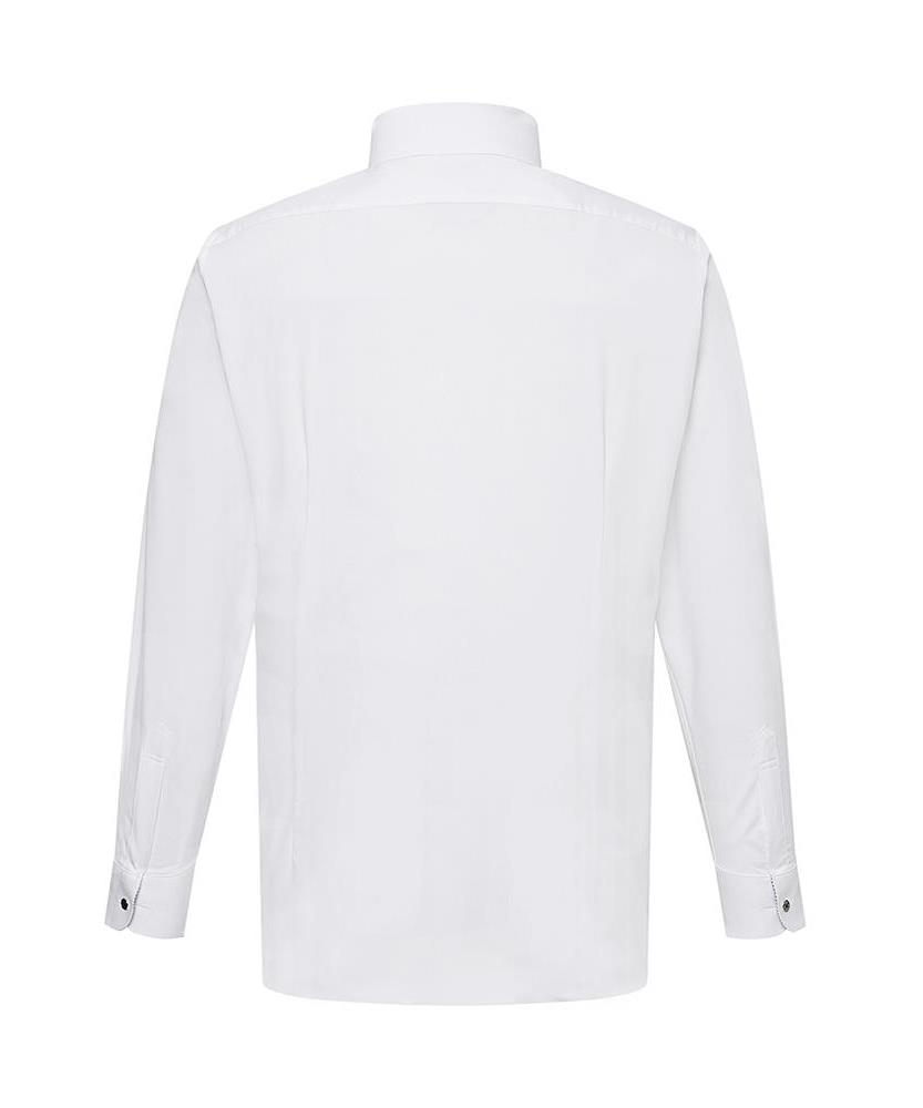 DAKS SHIRTS No-Care Rayon Blend Solid Shirt Slim Fit White_Dma1Shdl311A1