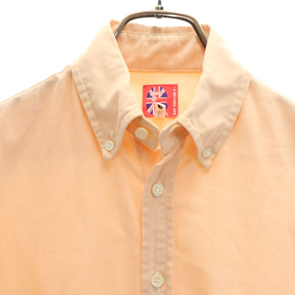 A Bathing Ape Made In Japan Long Sleeve Oxford Button Down Shirt M Orange Men's Used