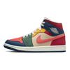 Air Jordan 1 Mid SE Multicolor Scarpe da Ginnastica da Donna Blu Francese Rosso Fuoco Spiaggia DN3738-400