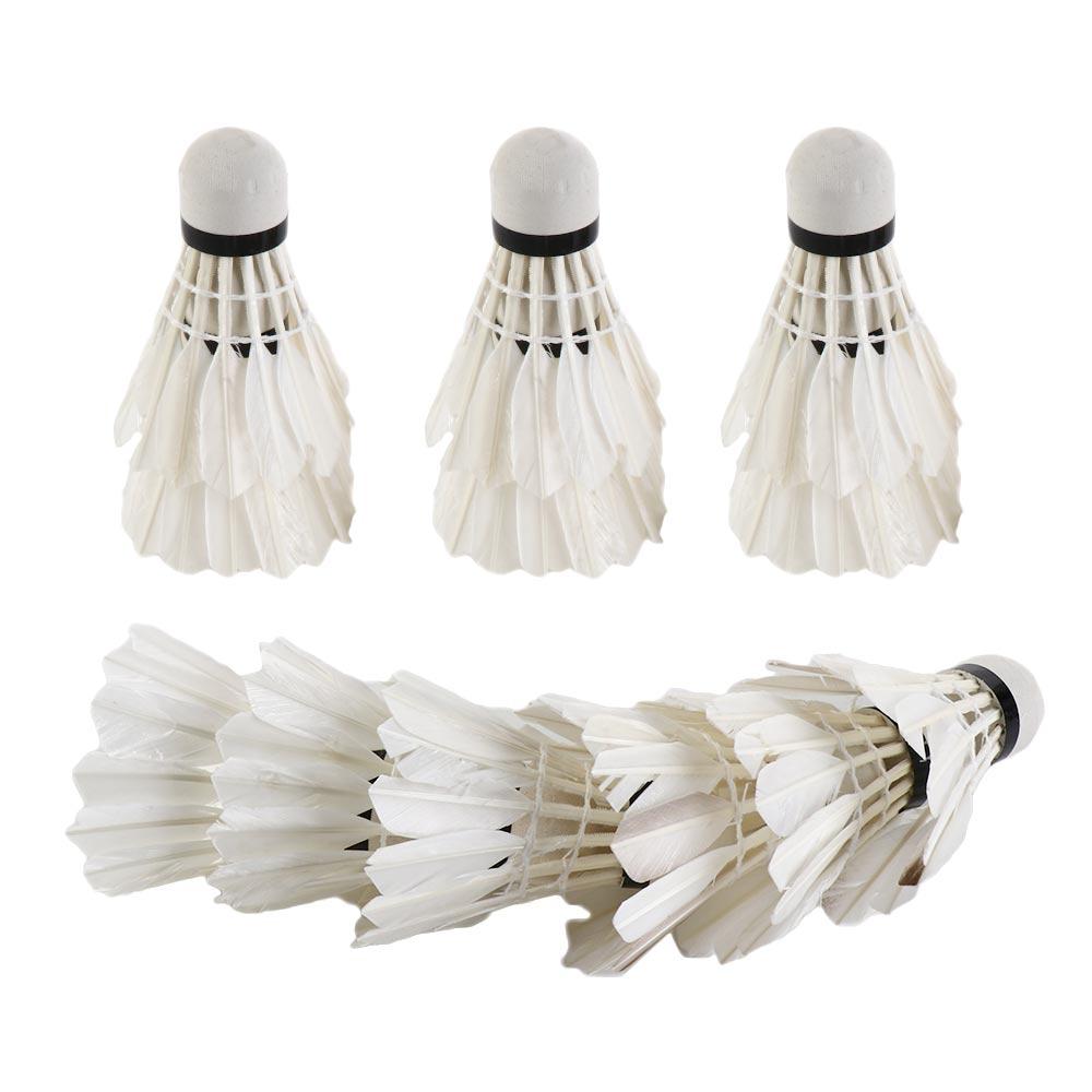 White Elastic Game Fitness Outdoor Sports Goose Feather Shuttlecock Badminton Balls 12 Pcs