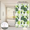 Fresh And Natural Style Turtle Leaf Bathroom Partition Curtain, Green Bathroom Space, Blocks Privacy And Is Aesthetically Pleasing
