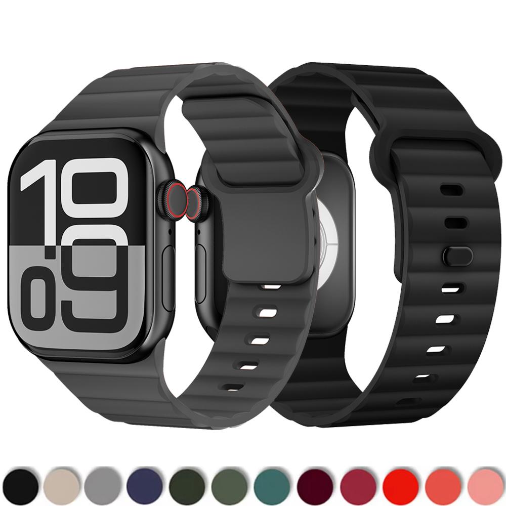 Sport Silicone Straps for Apple Watch Band 44mm 40mm 46mm 41mm 49mm 42mm 45mm Correas Bracelet iWatch Ultra 2 Series 10 9 8 7 SE