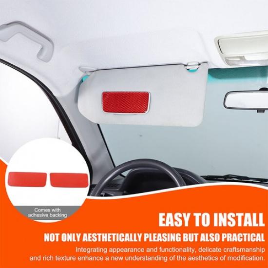 Red Soft Carbon Fiber Cosmetic Mirror Panel Sticker For Honda Pilot 03-08