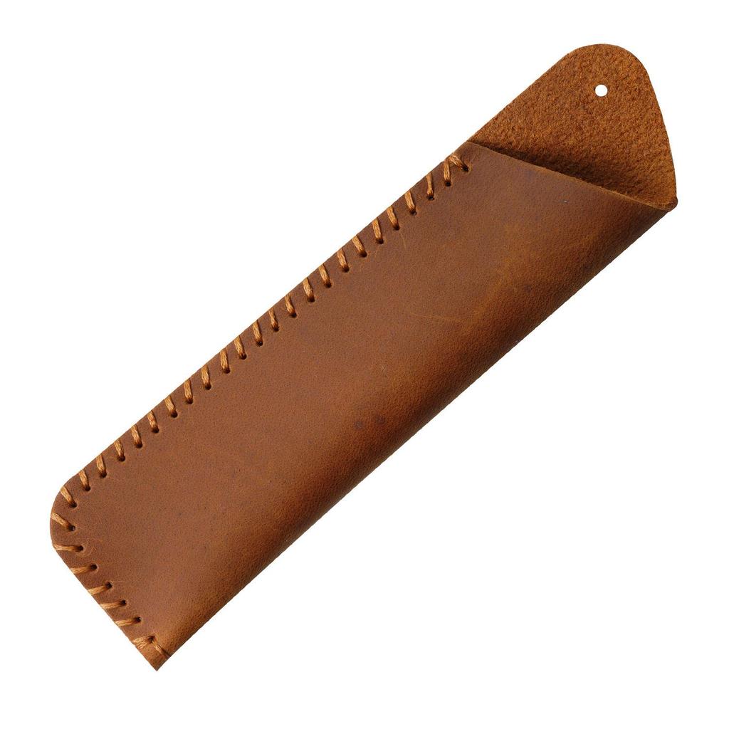 Cowhide Fountain Pen Sleeve - Personalized Retro Handmade Protective Cover with Large Capacity