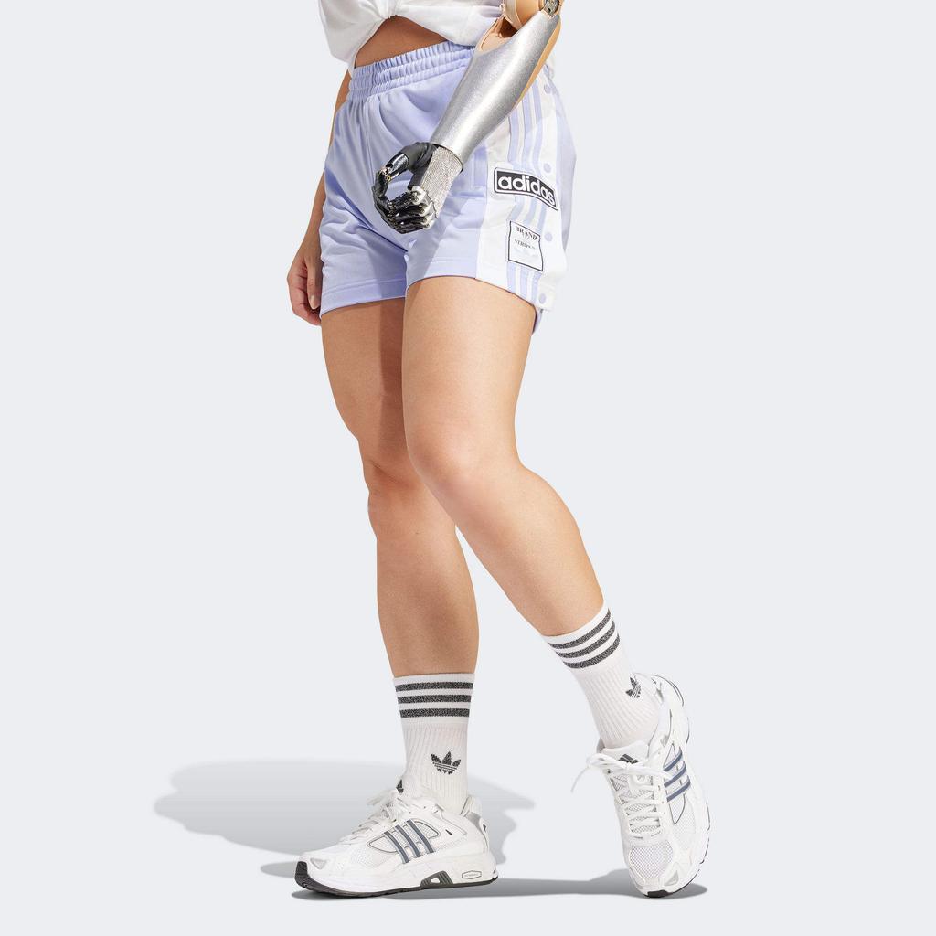 Adidas Originals Adibreak Three-Stripes Colorblock Logo Track Shorts Women Bottoms Purple IP0718