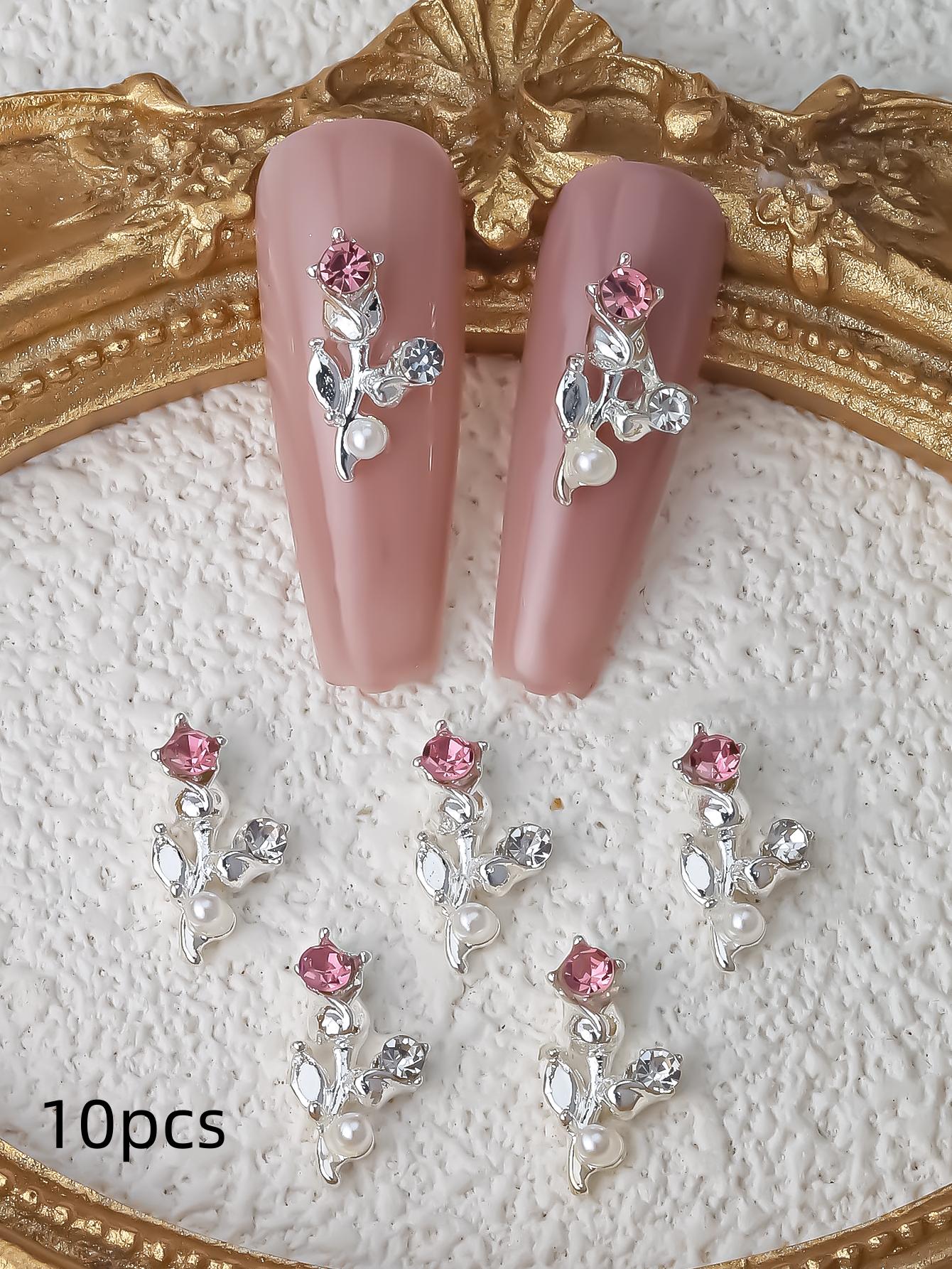 

Подвески для ногтей в виде цветов ко Дню святого Валентина 10 шт. 3D-украшения для дизайна ногтей в виде роз из сплава своими руками 2025 год подарок для девочек