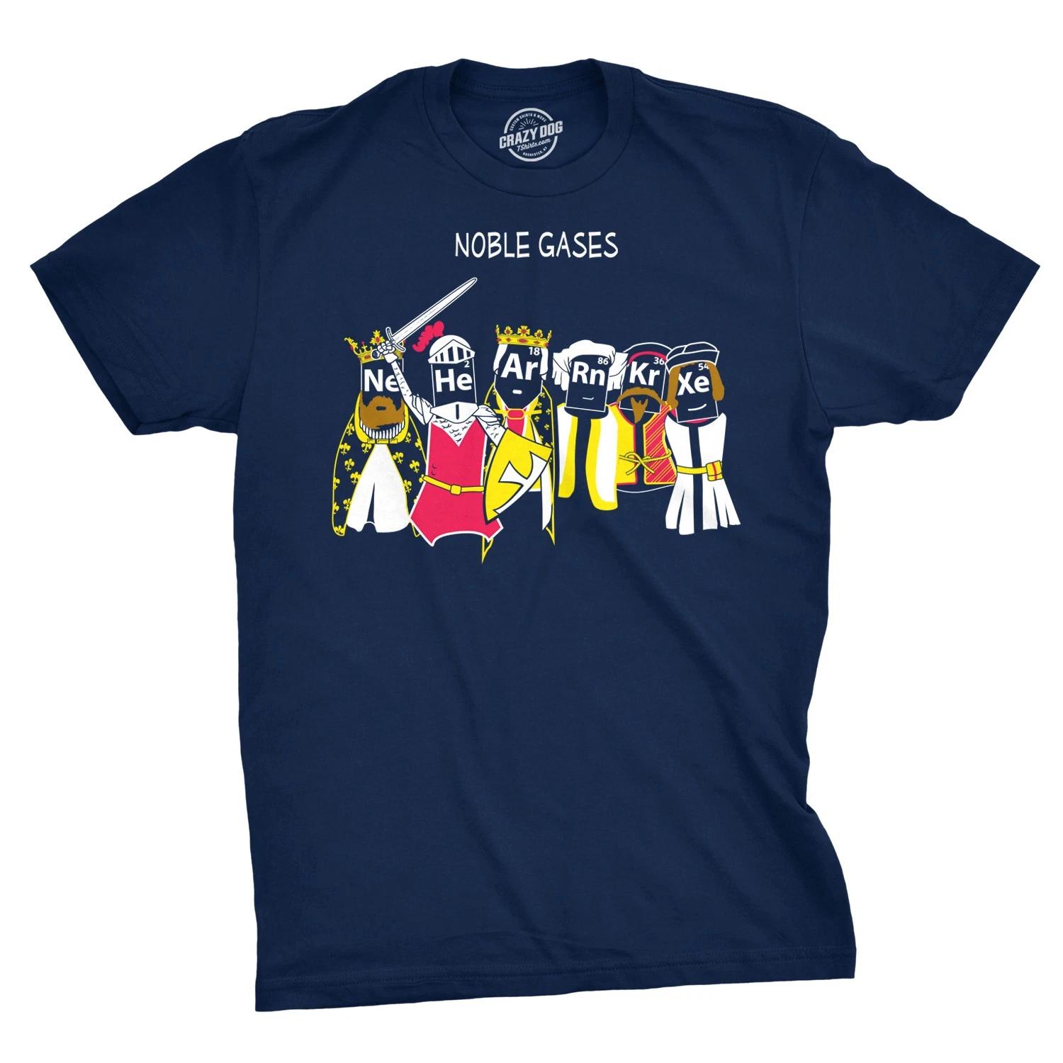 Mens Noble Gases Science T Shirt Funny Periodic Table Nerdy Graphic Tee Geeks XXL