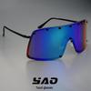 2025 Oversized Rivet Frame Metal Punk Sunglasses - Wind & Sandproof