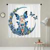 2-Piece Enchanted Forest Fairy Butterfly Transparent Curtains Rod Pocket Design For Living Room Bed Chamber WindowDecor Machine Washable
