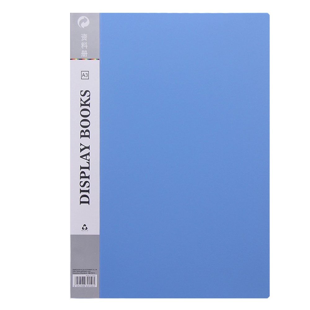

20/30/40 Pages A3 File Folder Fashion Information Booklet Folding Folders Document Storage blue-20 pages