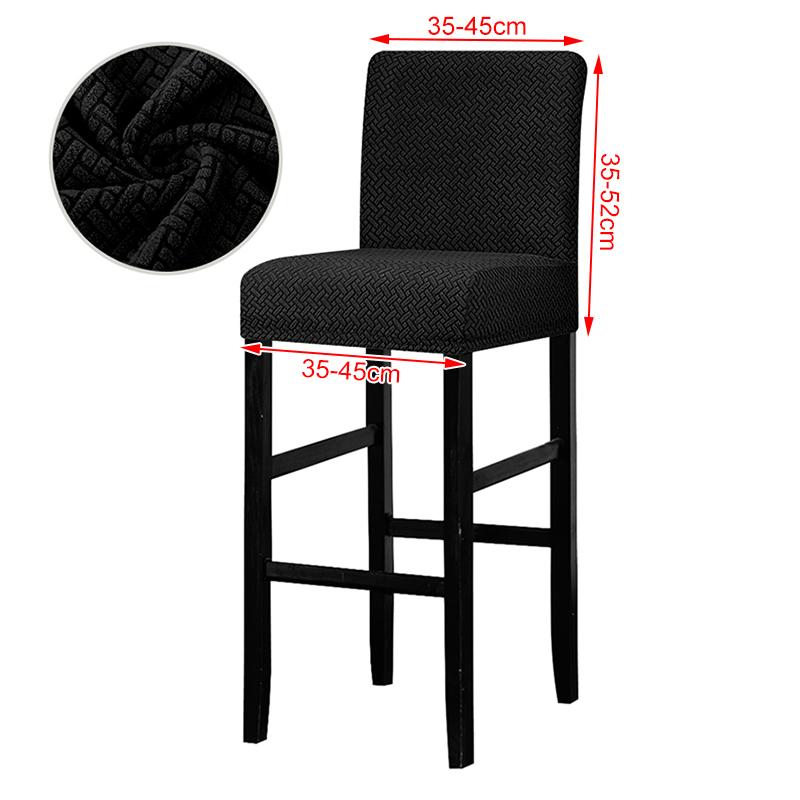 

Чехол на стул из жаккарда, однотонный, спандекс, эластичный, с короткой спинкой, эластичный чехол на барный стул для столовой, домашний декор 1PC