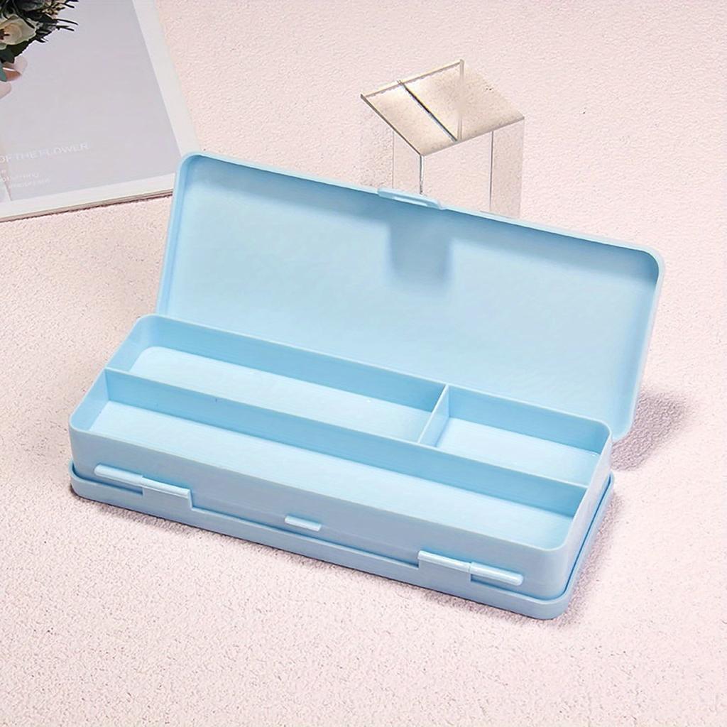 1PC Translucent Frosted Pencil Case Student Storage Pencil Case Multifunctional Double-Sided Macaron Double-Sided Pencil Case