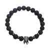 One Piece Black Lava Volcanic Stone Bracelet Mens Lava Wood 8mm Bead Tibetan Buddha Bracelet Jewelry Womens Elastic Bracelet