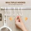 Multifunctional Slide Rail Hook,Kitchen Utensil Hanging Rack Wall Mounted Hanger,Space Saving Utensil Holder with 10 Hooks