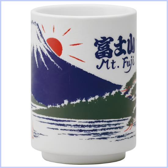 Mino-yaki Teacup, Large, Japanese-Style, Sushi Teacup, Approx. 330 Ml, Diameter 7 × Height 10 Cm, JAPAN Series, Mount Fuji