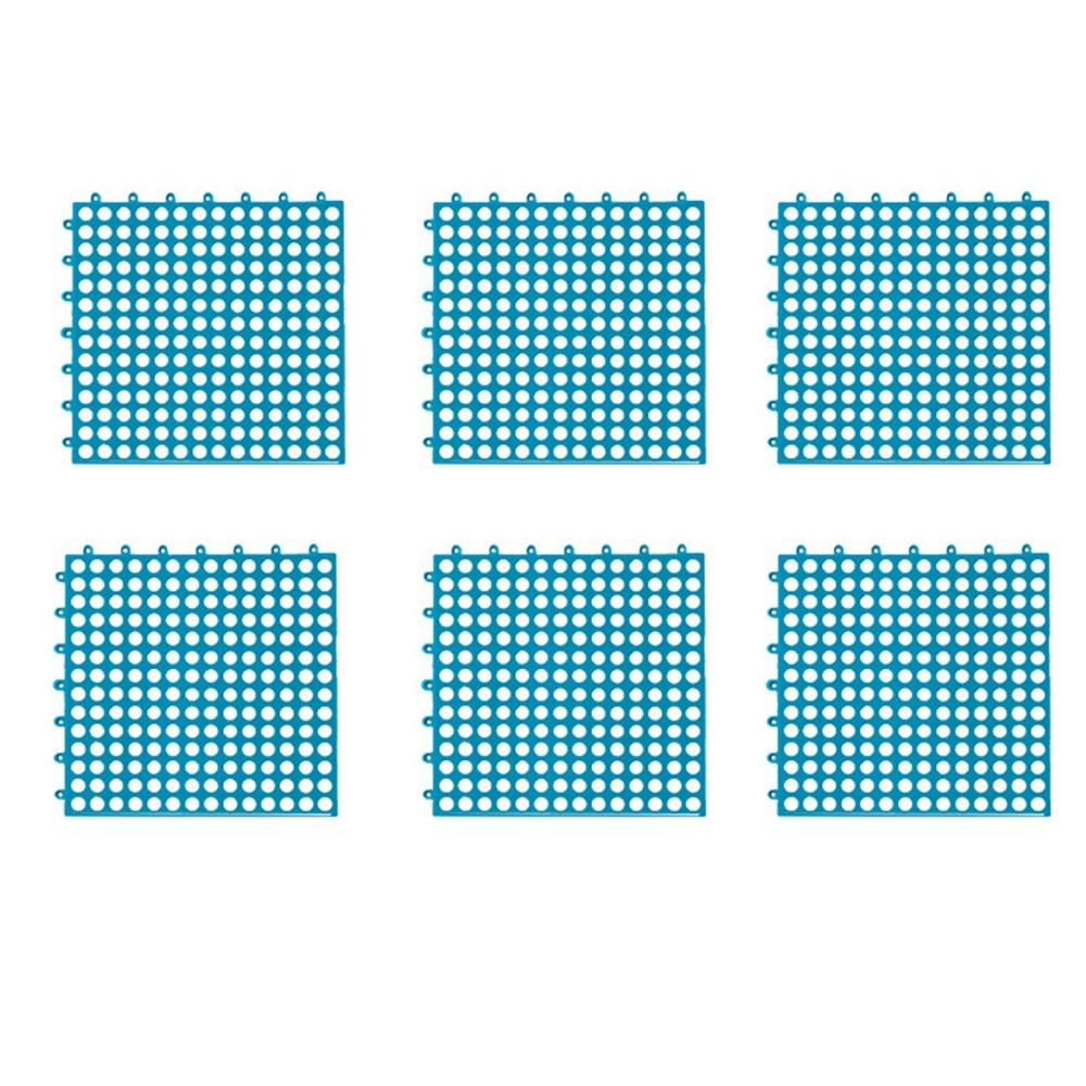

6pcs DIY Trimmable Rabbit Floor Mat Hollow Pet Cage Pad Multi-functional Bath Mat Bathroom синий