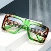  New Retro Oversized Square Sunglasses Women Fashion Leopard Gradient Shades UV400 Men Punk Sun Glasses