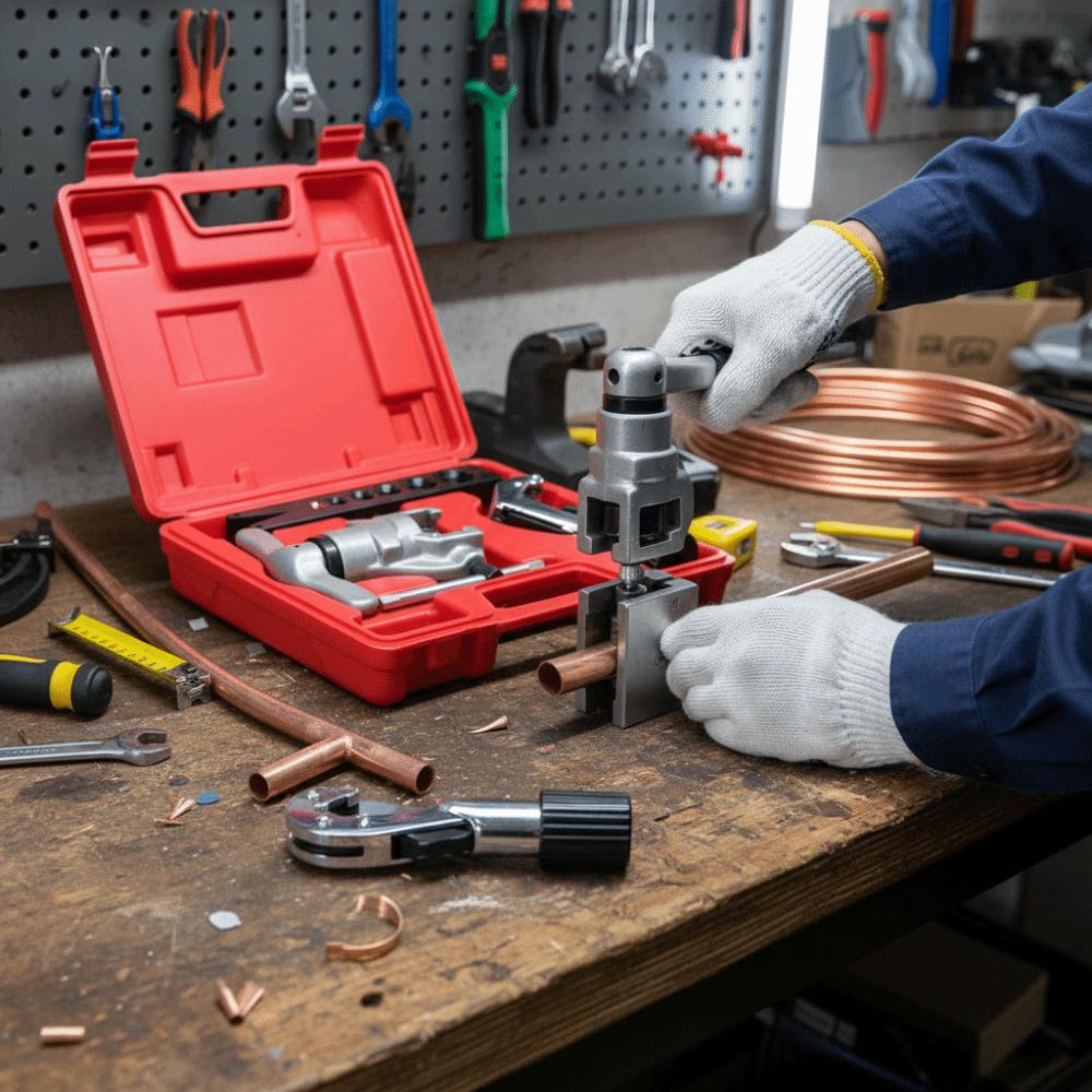 6-Loch-Design Exzentrischer Rohraufweiter Einzelklemmplatte Manuelle Bedienung Kupferrohr Bördelwerkzeug Heavy Duty