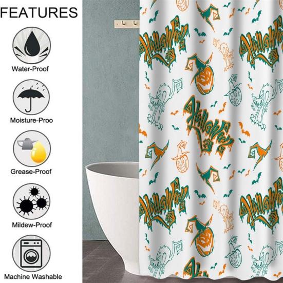 

Yousheng 1 комплект ковриков для пола, прочная впитывающая вода, декоративная занавеска для душа с принтом тыквы, комплект из 3 предметов, чехол для сиденья унитаза для ежедневного использования