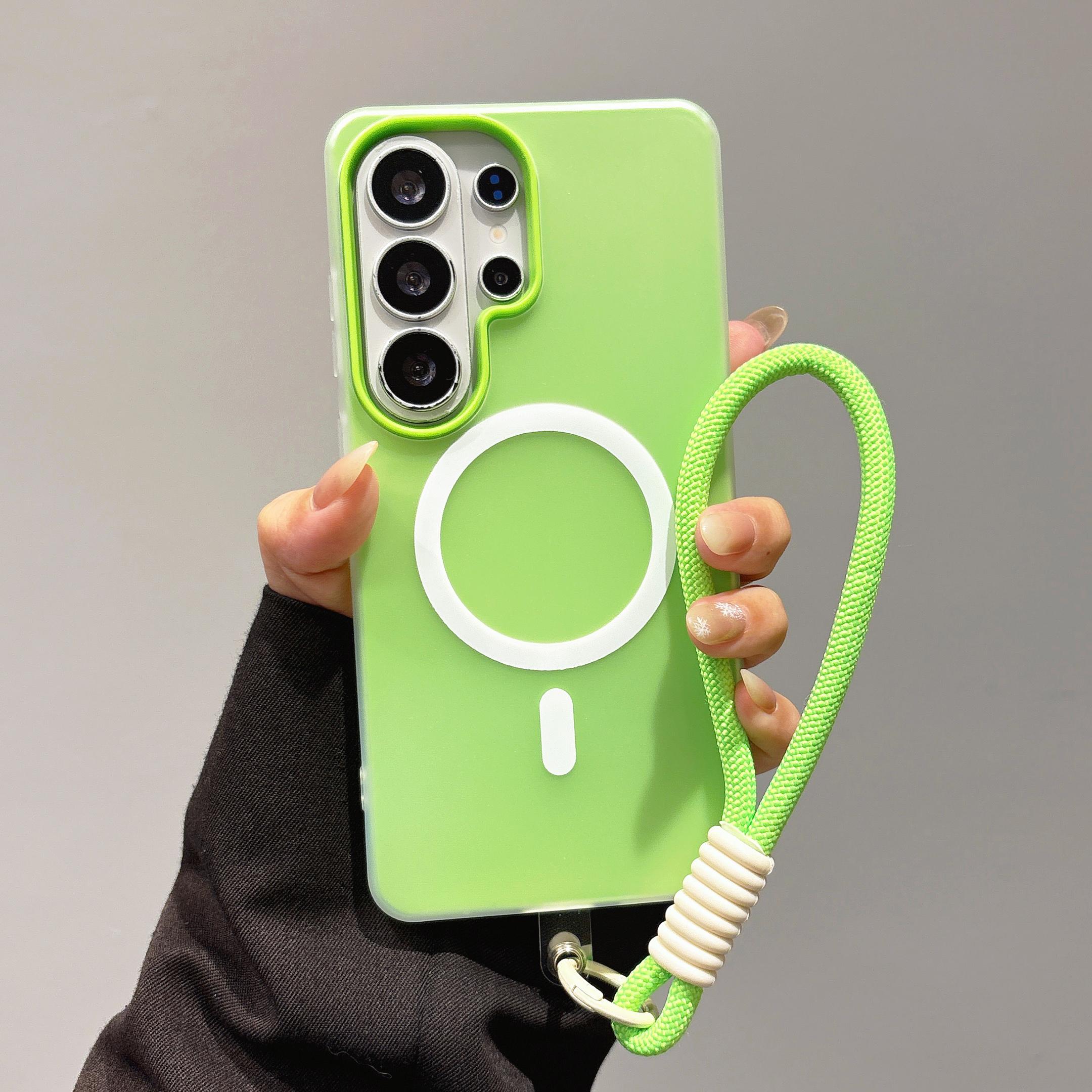 

Matte for Magsafe Lanyard Case for Samsung Galaxy S25 S26 Ultra S23 S22 Plus S24 FE A16 A56 A55 Wrist Strap Candy Color Cover Galaxy A25