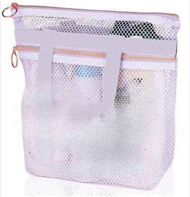 Portable Shower Handbag, Transparent Mesh Makeup Bag, Storage Bag, Travel Wash Bag, Mesh Beach Bag