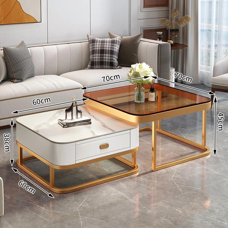 Coffee table living room home light luxury rock board net red table modern minimalist small apartment new square coffee table