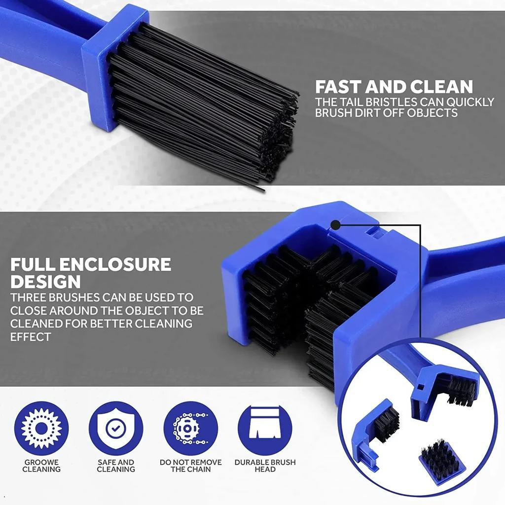Motorcycle Mountain Bike Bicycle Scooter Double-end Chain Cleaning Brush Cycle Chain Detailing Brush Motorbike Chain Clean Tool