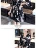 Trendiges Sommer 2019 Blumenmuster Schlankmachendes Koreanischer Stil Kleid für Frauen und Studentinnen