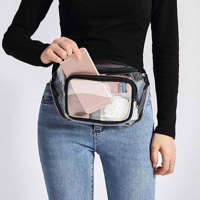 Průhledná ledvinka s nastavitelným popruhem, velká kapacita, voděodolná, s rychloupínáním, průhledná ledvinka pro muže i ženy