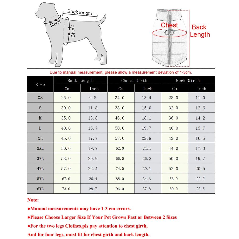 Winter Big Dog Clothes Waterproof Vest Jacket For Small Dogs Cats Outdoor Warm Puppy Coat With D Ring Labrodor Pug Pet Costume