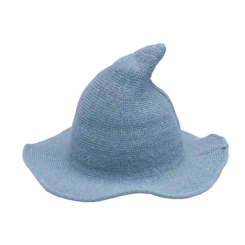 Hats: Witch hats, pointed tops, large brim hats, cotton yarn knitted wizard hats, top hats, foldable bowl hats, bucket hats