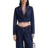 Solid Color Suit Jacket With Long Sleeves Women Jackets Blue SWF343T00600