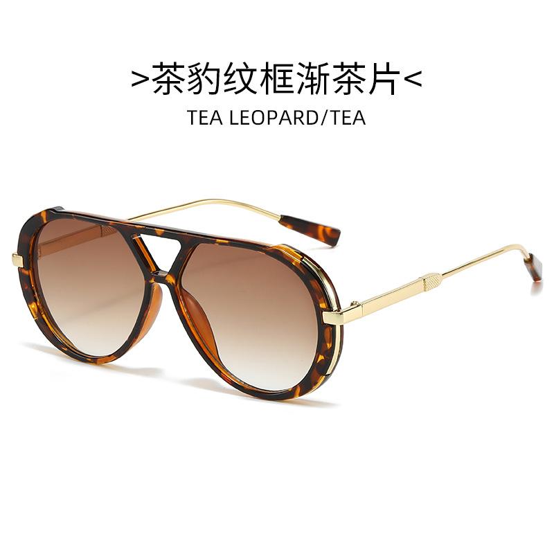 Vintage Pilot Sunglasses Fashion Double Bridge Gradient Multi-color Shades Women Trendy Luxury Design Sun Glasses