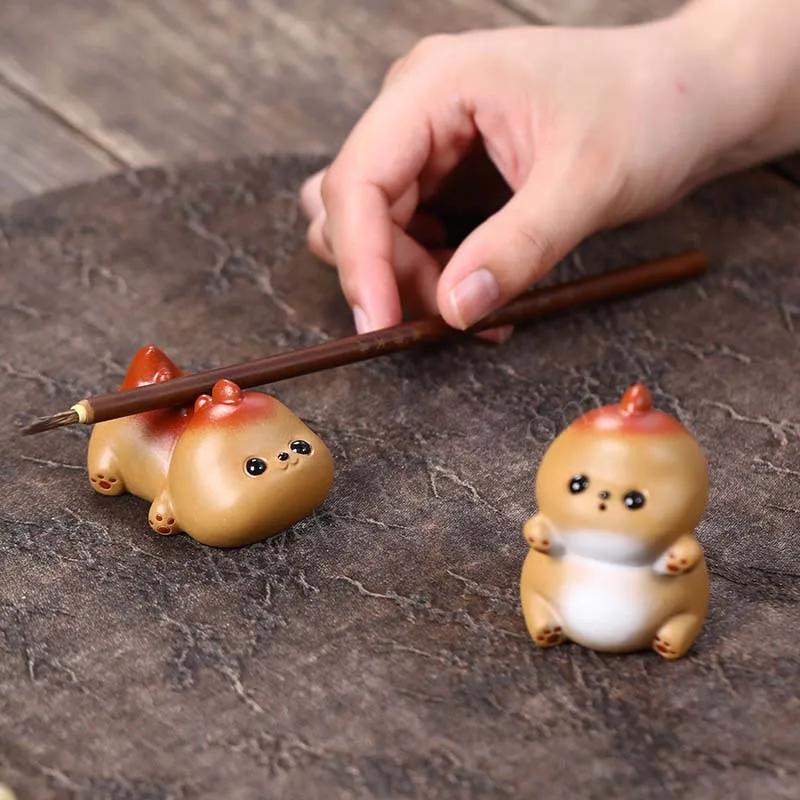 Cute Milk Dragon Purple Clay Tea Pet Lucky Living Room Home Decoration Creative Yixing Tea Pet Kawaii Accessories Tea Tray Gift