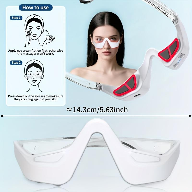 3D Eye Massager - USB Rechargeable, LED Eye Care Device for Dark Circles, 3 Massage Modes / 3 Adjustable Intensities, Mother's Day, Halloween