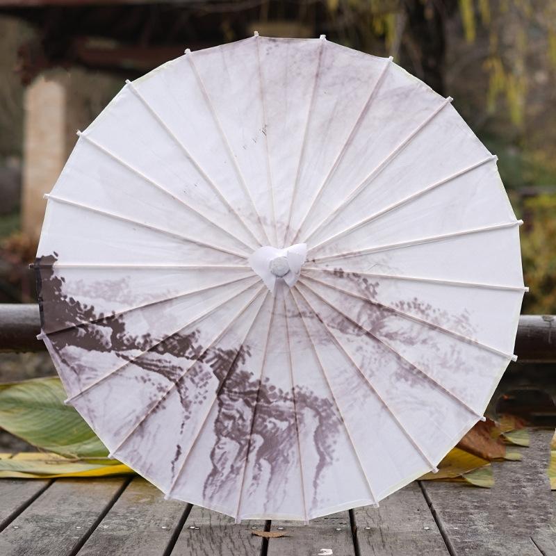 Ancient Lotus Flower Umbrella for Women Hanfu Antique Oil Paper Umbrella Photography Props Dance Performance Parasol