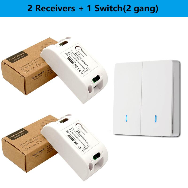 220V Wireless Single-Channel Remote Light Switch, Smart On-Off Panel, 433MHz, No Wiring Needed